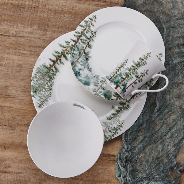 Mikasa Watercolor Forest 16-Piece Bone China Dinnerware Set