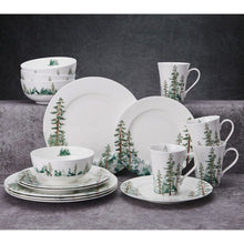 Mikasa Watercolor Forest 16-Piece Bone China Dinnerware Set