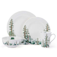 Mikasa Watercolor Forest 16-Piece Bone China Dinnerware Set