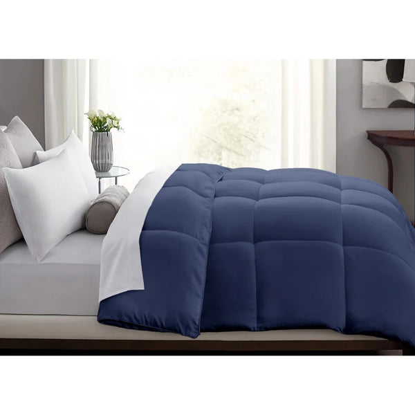 Microfiber Down Alternative Comforter Blue King