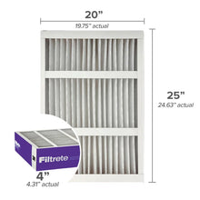 Filtrete Air Filter 4”, MPR 1550 MERV 12, Ultra Allergen, Bacteria, and Virus Deep Pleat Filter, 2-pack 20x25x4 Regular Fit