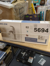 Moen Wellton Single-Handle Spot Resist Brushed Nickel Bathroom Faucet, One Hole Bathroom Sink Faucet with Optional Deck Plate and Drain Assembly, 84980SRN