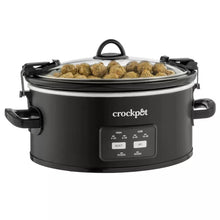 Crock-Pot 6qt Cook & Carry One Touch Programmable Slow Cooker Matte Black: Locking Lid, Removable Stoneware Pot