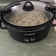 Crock-Pot 6qt Cook & Carry One Touch Programmable Slow Cooker Matte Black: Locking Lid, Removable Stoneware Pot