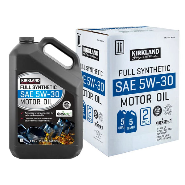 Kirkland Signature 5-Quart 0W20 & 5W30 Full Synthetic Motor Oil, 4-pack