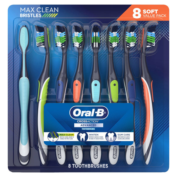 ORAL-B CROSS ACTION ADVANCED TOOTHBRUSH 8 COUNT