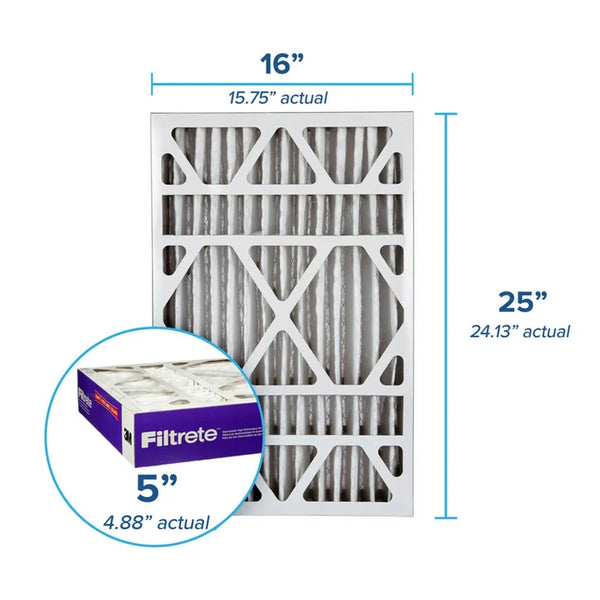 Filtrete Air Filter 5”, MPR 1550 MERV 12, Ultra Allergen, Bacteria, and Virus Deep Pleat Filter, 2-pack