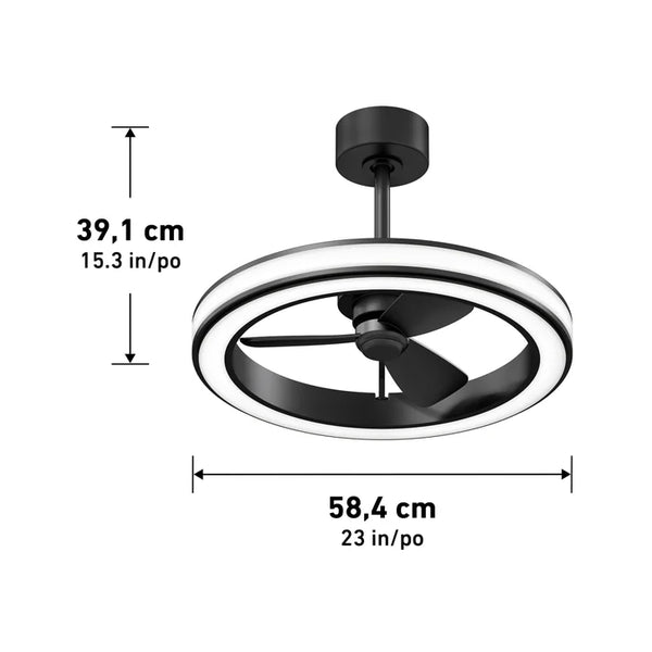 Artika Edwin 23" LED Chandelier Ceiling Fan-Silver