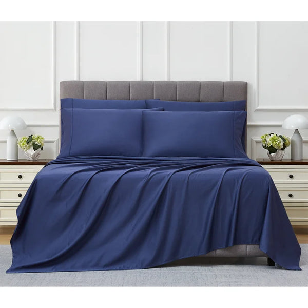Kirkland Signature 680 Thread Count Sheet Set Dark Blue-King