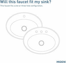 Moen Wellton Single-Handle Spot Resist Brushed Nickel Bathroom Faucet, One Hole Bathroom Sink Faucet with Optional Deck Plate and Drain Assembly, 84980SRN