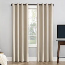 Sun Zero Pratt Tonal Texture Fleece Insulated 100% Blackout Window Curtains, 2-pack 84L X 50W Beige