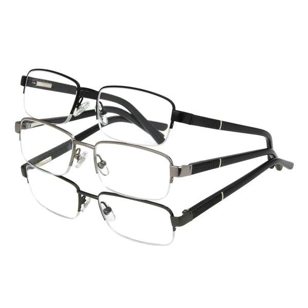 Design Optics by Foster Grant Lyden Semi-Rimless Rectangular Reading Glasses, 3-pack +2.50