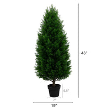 Faux 4’ UV Resistant Cedar Tree Indoor and Outdoor, 2-pack