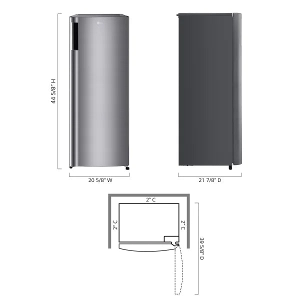 LG 6.0 cu. ft. Single Door Refrigerator with Inverter Compressor and Pocket Handle in Platinum Silver