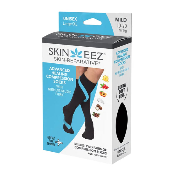 Skineez Medical Grade Advanced Healing Compression Socks, 2-Pack, Mild/Moderate