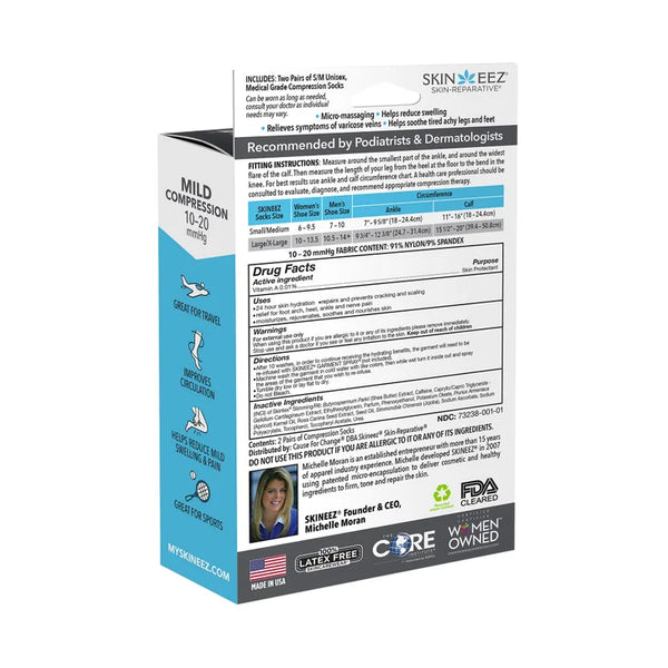 Skineez Medical Grade Advanced Healing Compression Socks, 2-Pack, Mild/Moderate