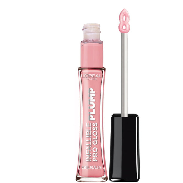 L'Oreal Paris Infallible Pro Gloss Cream Lip Gloss Plumping Shine, Flush, 0.21 fl oz