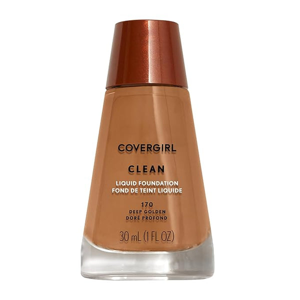 COVERGIRL Clean Liquid Foundation, Deep Golden 170, 1 Shelves