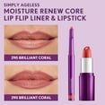 COVERGIRL Simply Ageless Moisture Renew Core Lipstick, 290 Brilliant Coral, 0.14 oz