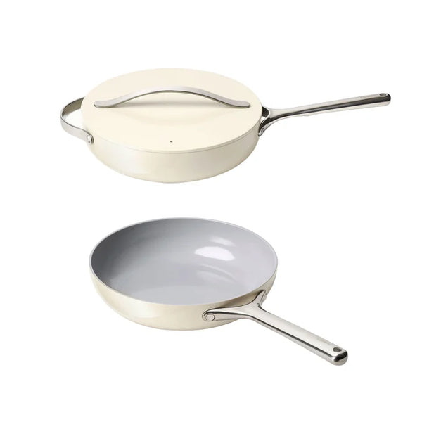 Caraway 3-piece Ceramic Non-Stick Sauté Pan Set- Cream