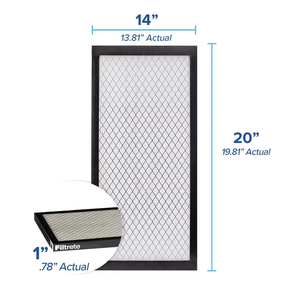 Filtrete Air Filter 1”, MPR 2500 MERV 14, High Performance Premium Allergen, Ultrafine Particles, Bacteria and Virus Filter, 4-pack 14x 20x 1