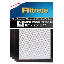 Filtrete Air Filter 1”, MPR 2500 MERV 14, High Performance Premium Allergen, Ultrafine Particles, Bacteria and Virus Filter, 4-pack 16x26x1