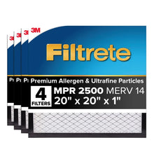 Filtrete Air Filter 1”, MPR 2500 MERV 14, High Performance Premium Allergen, Ultrafine Particles, Bacteria and Virus Filter, 4-pack 20 x 20 x 1