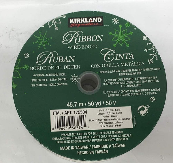 Kirkland Wire Edged Holiday Gnome Ribbon 50 yards