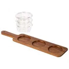 Home Essentials Serving Set 8 Pieces 2 Acacia Serving Boards with 6 Glass Bowls