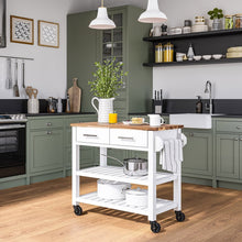 Seville Classics Acacia Kitchen Cart with Drawers