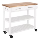 Seville Classics Acacia Kitchen Cart with Drawers