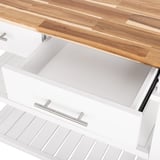Seville Classics Acacia Kitchen Cart with Drawers