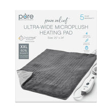 PureRelief Ultra-Wide Microplush Heating Pad Gray