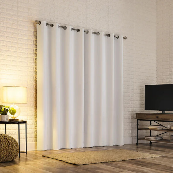 Sun Zero Broderick Theater Grade Blackout Curtains  WHITE 96 in. L x 52 in. W