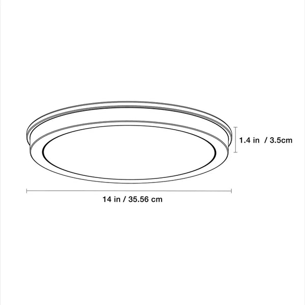 Energetic 14” Slim LED Flush Mount Light Fixture