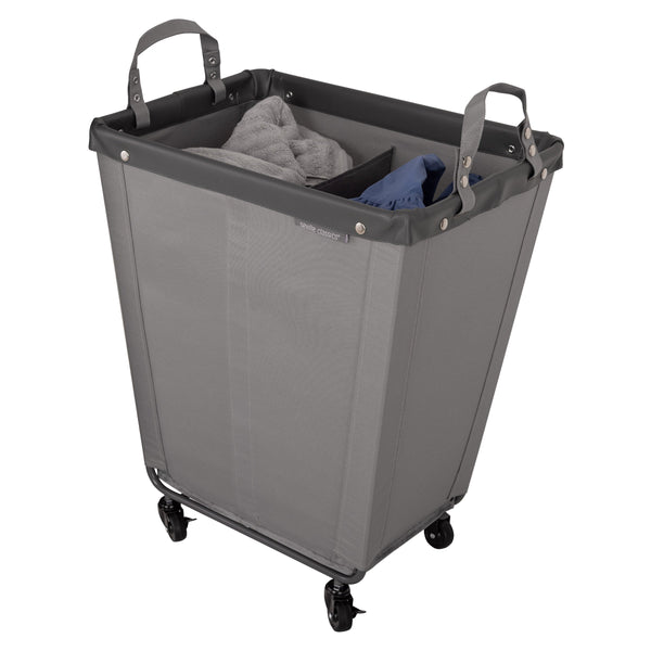 Seville Classics 2-Section Canvas Laundry Hamper