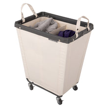 Seville Classics 2-Section Canvas Laundry Hamper