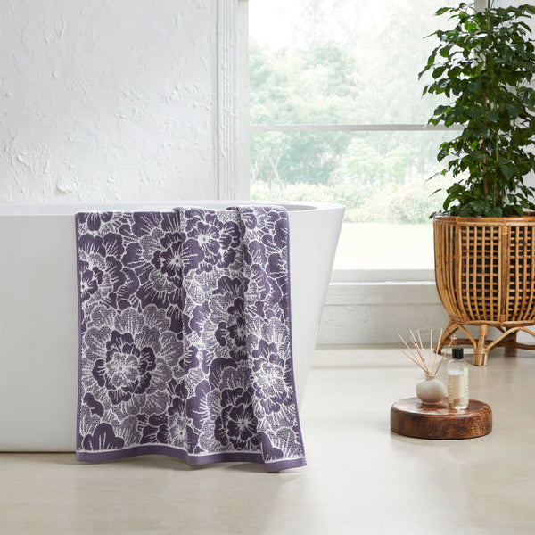 FLORAL YARN DYED JACQUARD TOWEL ASSORTED COLORS