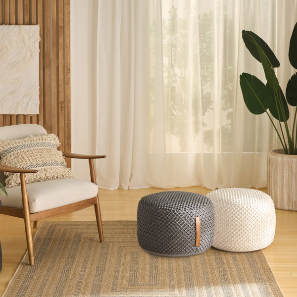 WOVEN LOOP COTTON POUF