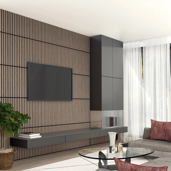 Artika Sonolok Sound-Absorbing Slatted Panel Kit Walnut