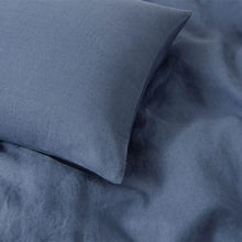 WelHome Cotton Linen Relaxed Duvet Cover, 3-piece Set Blue-King