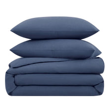 WelHome Cotton Linen Relaxed Duvet Cover, 3-piece Set Blue-King