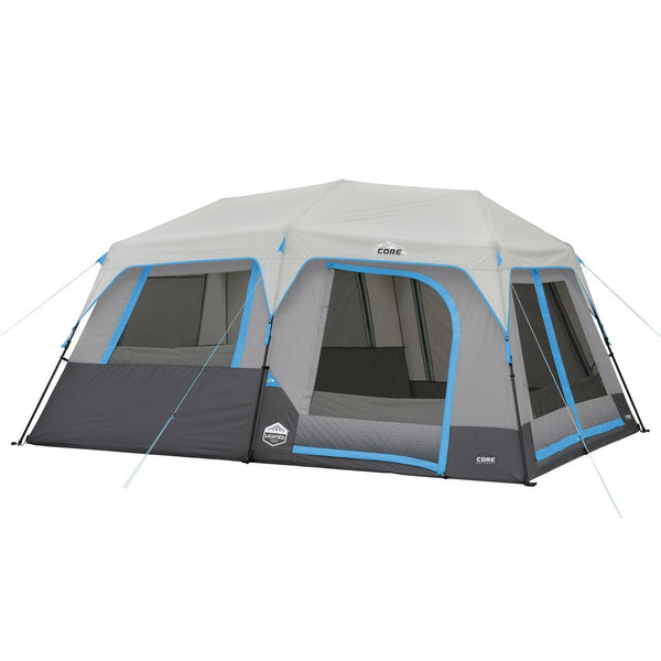 CORE 10-Person Lighted Instant Cabin Tent with Half-Fly