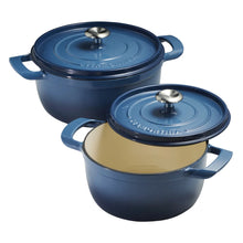 Tramontina Blue 4-quart & 6-quart Enameled Cast Iron Round Dutch Oven, 2-pack