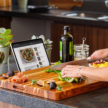 Teakhaus Reversible XL Cutting Board with Smartphone/Tablet Cut Out
