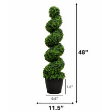 Faux 4' UV Resistant Spiral Boxwood Topiary Tree