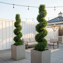 Faux 4' UV Resistant Spiral Boxwood Topiary Tree
