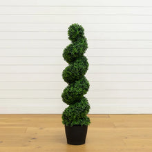Faux 4' UV Resistant Spiral Boxwood Topiary Tree