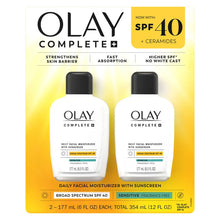 Olay Complete+ Moisturizer with SPF 40 Sensitive, 6 fl oz, 2-pack