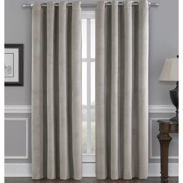 Total Blackout Velvet Window Curtain, 2-pack - Beige